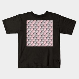 Ogee pattern in coral pink and grey, 60s nostalgia Kids T-Shirt
